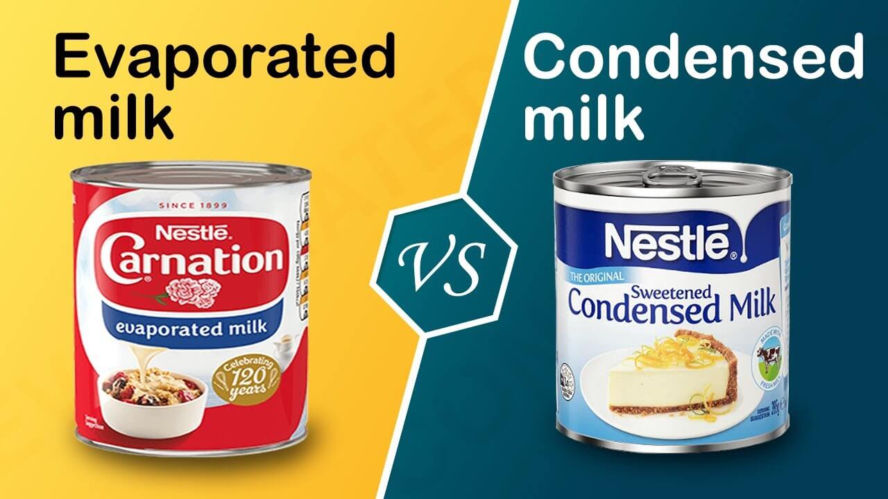 evaporated milk vs condensed milk