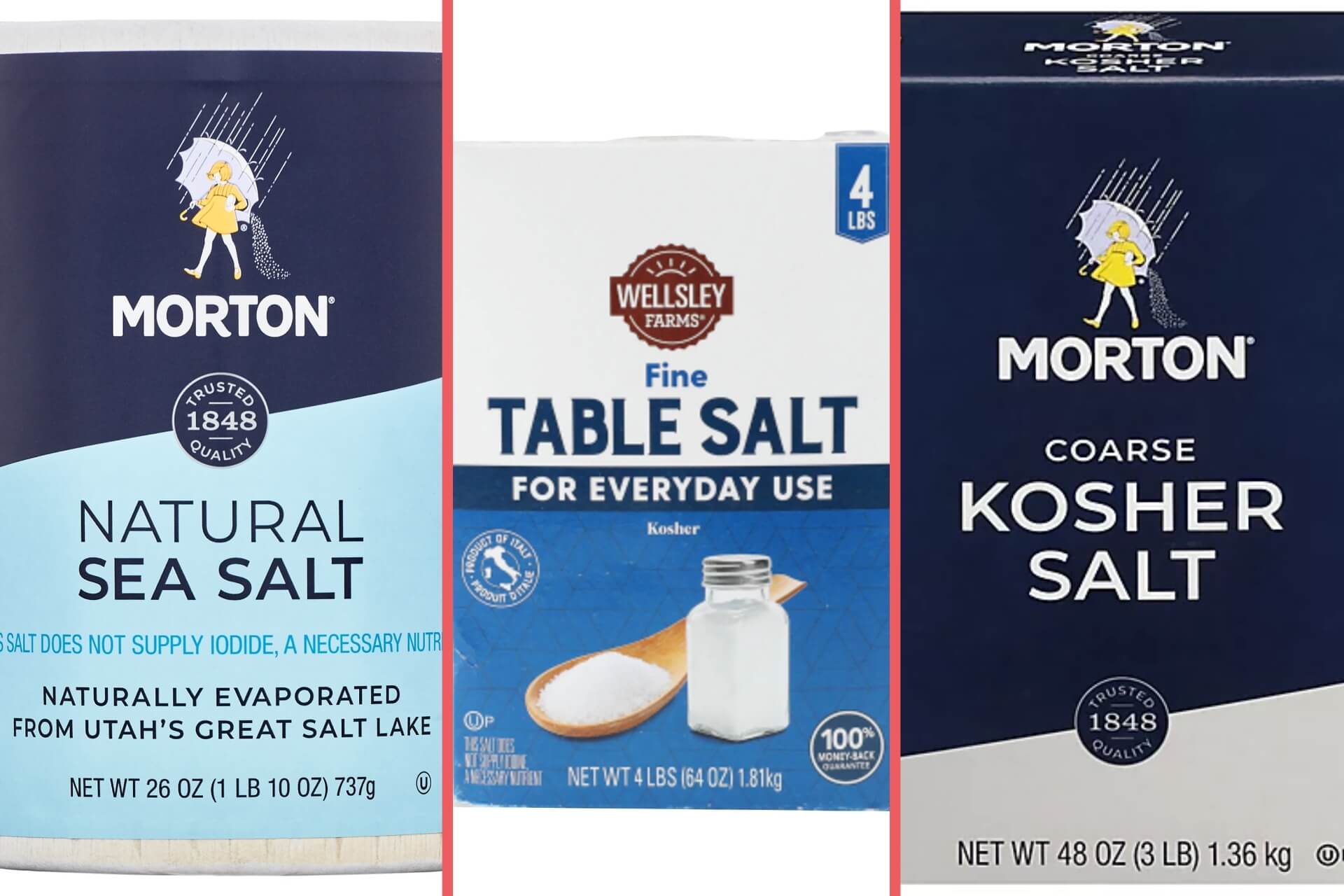 kosher salt vs sea salt vs table salt