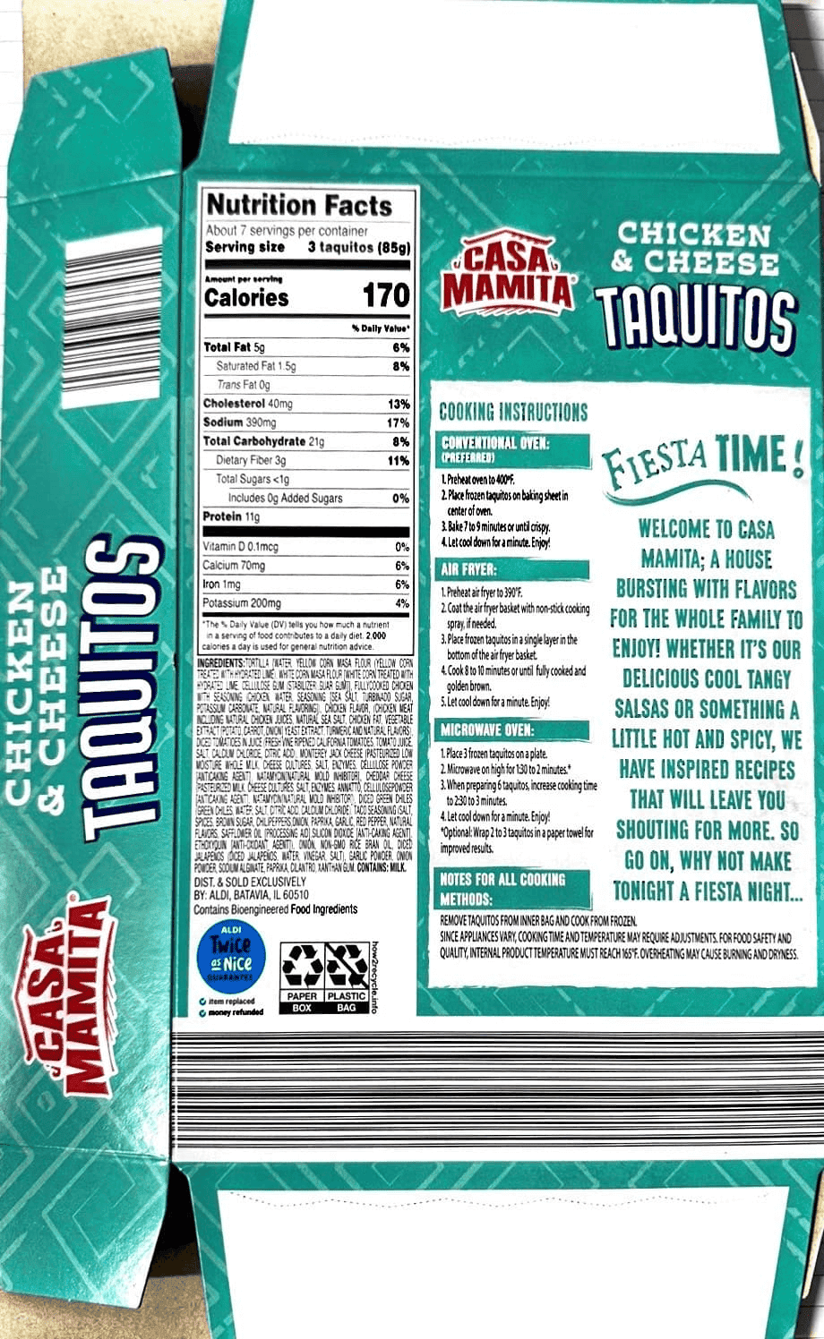 recalled taquitos packaging